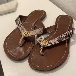 Tory Burch Leather Flop Flops